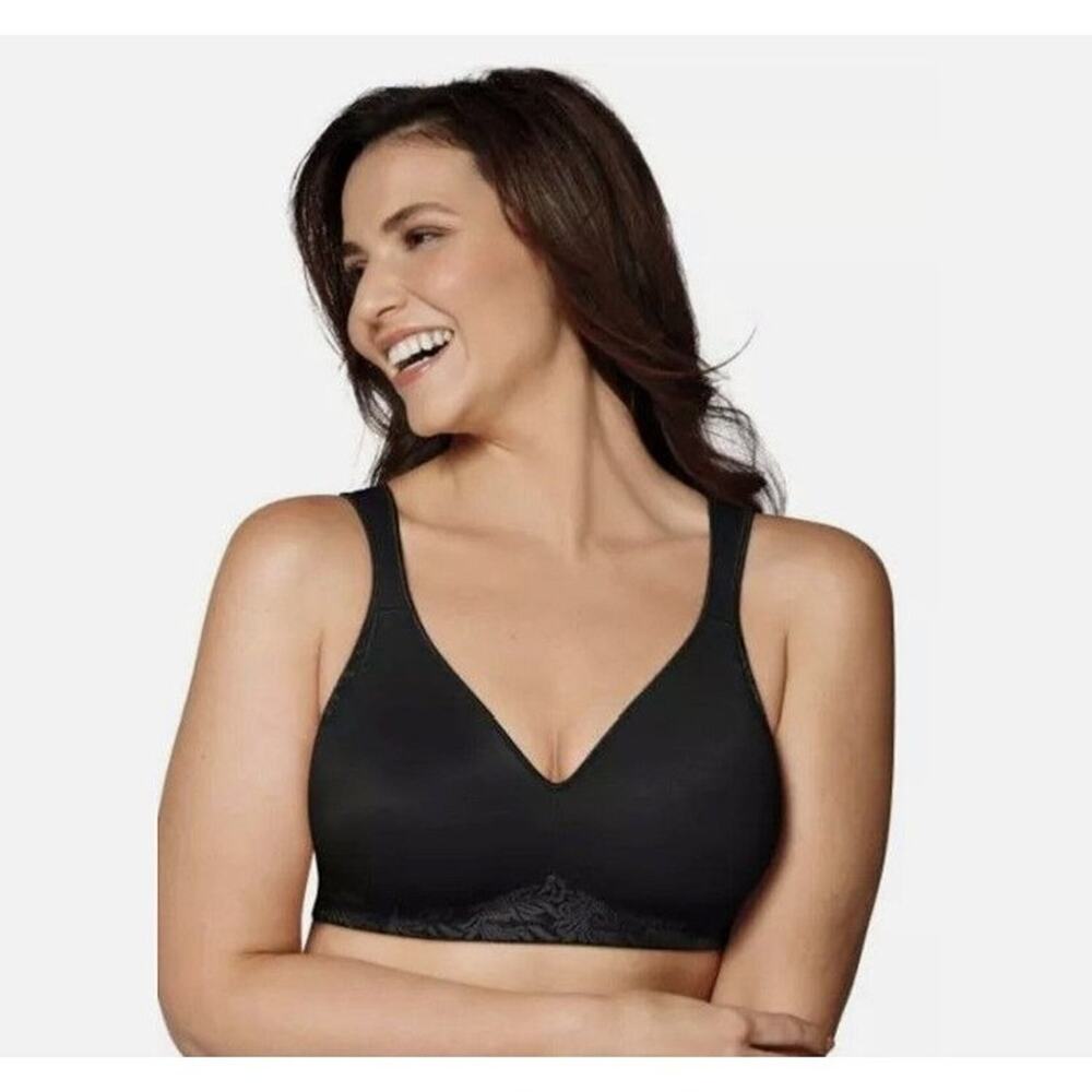 36D Playtex 18 Hour Back and Side Smoothing Wirefree Bra BLACK